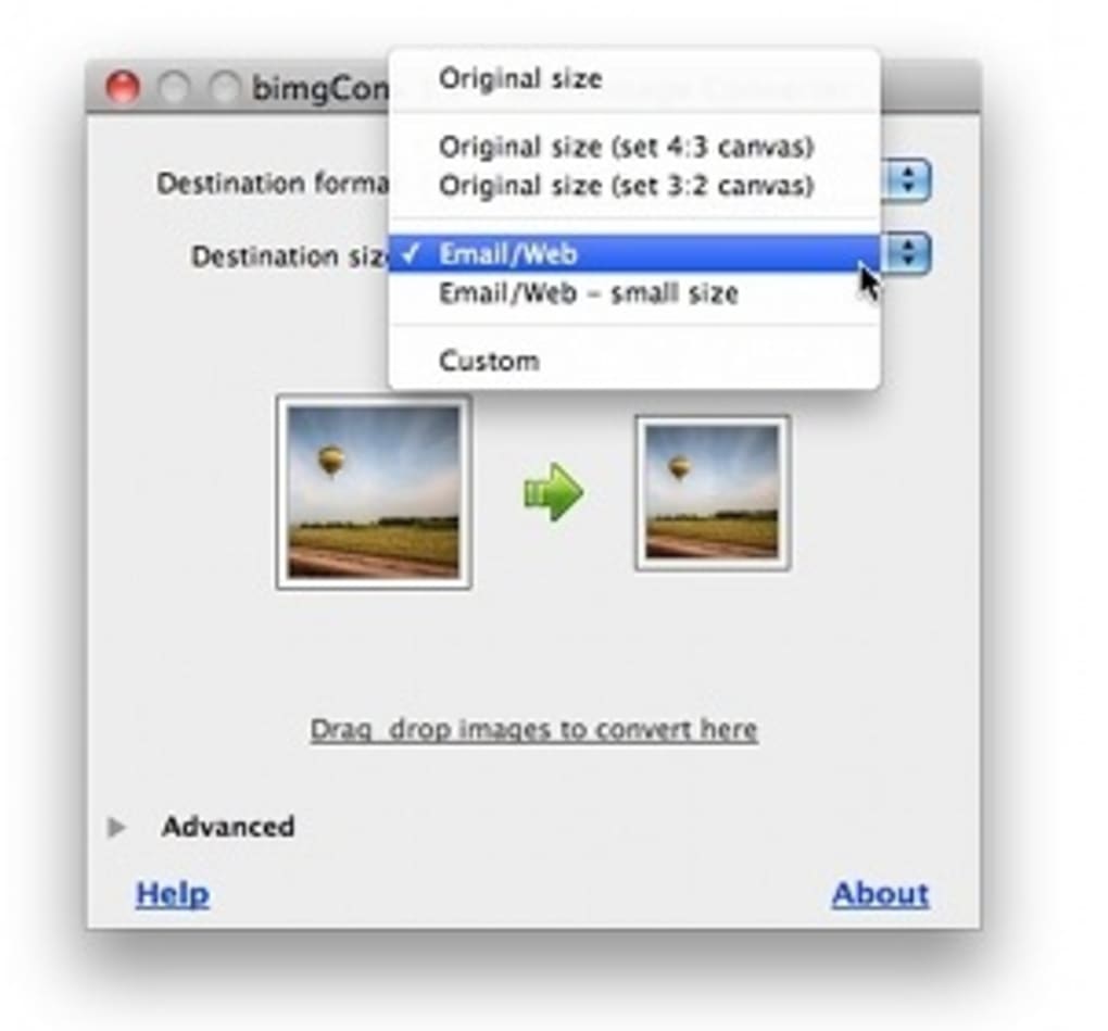 batch convert photos to smaller size for mac